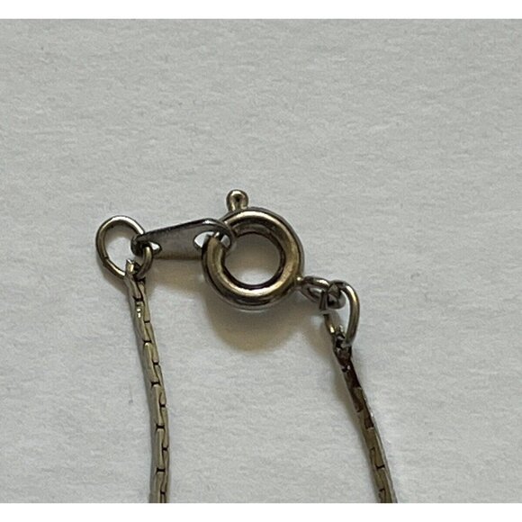 Silver Tone Cobra Necklace Chain w/7 Gold Tone Balls Spring Ring Clasp 17 1/2" - Picture 3 of 5